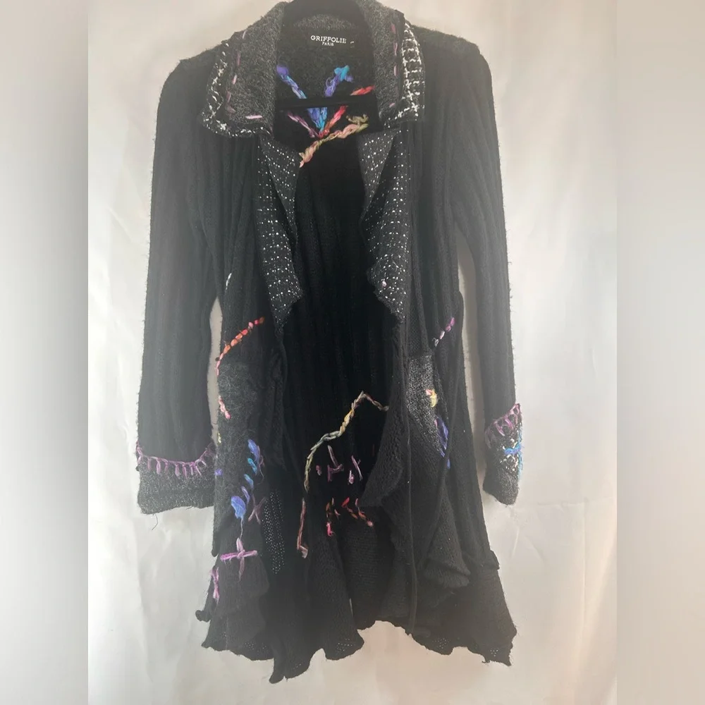 Griffolie Paris size 1 (XS/S) mohair blend long sweater Bohemian boho urban edge